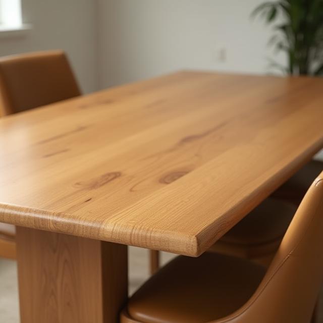 Oak dining table after restoration